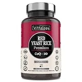 Vittalogy Red Yeast Rice Premium. Levadura de Arroz Rojo Con Coenzima Q10. Reduce el Colesterol. Monakolina K Con Extracto de Cardo Mariano, Policosanol Y Coenzima Q10. 120 Cápsulas