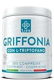 GRIFFONIA Triptofano Dosis Alta Piulife 200 Comprimidos De 400mg Triptofano Precursor De La Serotonina, Somnifero Natural Dormir Bien, Suplemento Buen Humor, Relajante Ansiedad Y Estrés