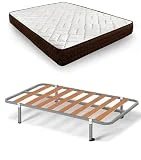 HOGAR24 ES | Cama Completa |Somier Basic + Colchón Dream Flex 13 | Incluye Juego de Patas con Abrazadera de 25 cm | Medidas: 105x200 cm