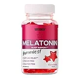 Weider Melatonin Gummies (60 Gominolas) Sabor Fresa. 1 mg de melatonina por gominola. Sin Azúcares y Sin Gluten. Ayuda contra el Jet-lag y para mejorar la calidad del sueño.