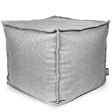 danhol Puff con Relleno Incluido 45x45x40 cm - Puf Cuadrado o Taburete para Reposa Pies - Puff Salon o Reposapies Puff Habitacion, Reposapies Salon, Puff Infantil, Reposapies Sofa, Puff Cama (Gris)