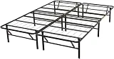AmazonBasics - Somier fijo plegable, montaje sin herramientas, permite almacenar debajo de la cama, cama individual, 135 x 190 x 35,5 cm, Negro