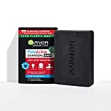 GARNIER Pure Active Jabón Sólido Anti Granitos Con Carbón Y Ácido Salicílico Para Rostro, Cuerpo Y Espalda, Cranberry, Lavanda, 110 g (Paquete de 1)