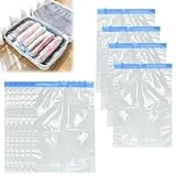 INFOMAG 10Pcs I 6 Bolsa Vacio Ropa Viaje 60x40cm 4 Bolsa Vacio Ropa Sin Aspirador 35x50cm Bolsas de Almacenamiento Al Vacío Bolsa de Ahorro de Espacio Bolsa Selladora Al Vacío para Armarios Maletas