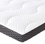 Amazon Basics Cubrecolchón de espuma de gel de 7 cm - 135 x 190 cm, Blanco
