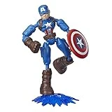 Avengers E7869 Marvel Bend and Flex Action Figure Toy, 6-Inch Flexible Captain America, Includes Accessory, Ages 4 and Up, Multicolor