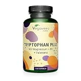 Triptófano NATURAL Vegavero | Con Magnesio + Vitamina B6 + Valeriana | 120 Cápsulas | L-Tryptophan 600 mg | Sin Aditivos | Reduce Estrés, Cansancio e Irritabilidad | Serotonina & Melatonina