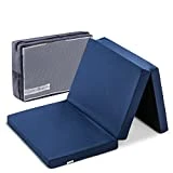 hauck Colchon Cuna de Viaje Plegable 120 x 60 cm, Colchoneta Espuma 6 cm de Grosor, Suelo Parques Infantiles, Colchón Parque Cuna, Bolsa Incluida, Navy