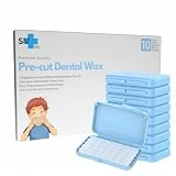 Cera de Ortodoncia Precortada, Cera Dental para Brackets (10 estuches, sin Sabor)