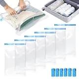 Tekenewbse 6 piezas Bolsas Al Vacio Ropa, Bolsas para Guardar Ropa, Almacenaje Vacuum Storage Bags Viaje, Bolsas Almacenaje Ropa Vacio, Sacos Vacuo, Almacenamiento Compresion Envasar con Aspiradora
