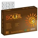 Soleil suplemento de acelerador bronceado. 80 tabletas betacaroteno, Cobre, Selenio, Licopeno, Vitamina C. Pastillas proteccion solar, mantiene la piel dorada.