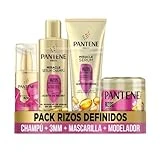 Pantene Rizos Definidos Antiencrespamiento - Champú Miracle + 3MM Acondicionador Pelo + Mascarilla Pelo + Crema Sin Aclarado - 225+200+300+145ml