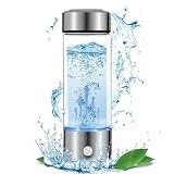 Botella de agua de hidrógeno, máquina ionizador de agua de hidrógeno portátil, fabricante de generador de agua de hidrógeno, Vaso de agua rico en hidrógeno para viajes a casa 420 ml (Plata)