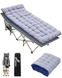 Sportneer Cuna de Camping portátil con colchón, cunas de Dormir Plegables para Adultos, 188 x 71 x 35 cm Cama de Campamento Plegable Resistente con Acolchado para Camping