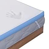 Dreamzie - Topper Colchón Viscoelástico 90 x 190 cm - 5 cm Espuma de Alta Densidad Efecto Memoria Ergonómica - 4 Grande Esquinas 30cm - Certificación Oeko Tex