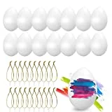 O-Kinee Huevos de Pascua, 24 Piezas Huevos Blancos Plásticos, Decoración de Pascua, Huevos de Pascua Juguetes Favores de Partido, Ideales para Huevos de Pascua Manualidades (Blancos)