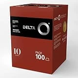 Delta Q - Cápsulas de Café Molido Qalidus - 100 Cápsulas Intensidad 10 Compatibles con Cafeteras Delta Q - Espresso Intenso con Notas de Caramelo