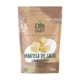 Manteca de Cacao Pura y Orgánica - 250g. Manteca de Cacao Comestible para Reposteria o Cosmetica. Manteca Alimentaria Cruda y Natural.