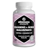 Colágeno Hidrolizado + Ácido Hialurónico con Biotina, Coenzima Q10 y Vitamina C - Fórmula para Piel, Pelo y Articulaciones - 90 Cápsulas de Alta Dosis - Calidad Alemana