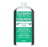 Glicerina Vegetal Liquida 1L, Alta Pureza, Hidratante y Humectante Natural Cabello y Piel,Sin Fragancia Ideal Jabones,Champús,Cremas,Grado Farmacéutico USP