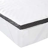 Amazon Basics Sobrecolchón viscoelástico 135 x 190 cm, 4 cm Topper para Colchón de espuma con memoria con Funda removible y lavable, Blanco