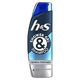 Head and Shoulders Champú Y Gel De Ducha Para Pelo, Cuerpo Y Cara Para Hombre, Limpieza Profunda, Con Carbón & Mentol 300 ml