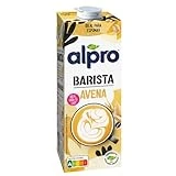 Alpro Bebida Vegetal de Avena Barista 1 l, Pack de 8