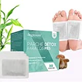 Parches Detox para Pies - 30 Parches Desintoxicantes - Naturales con Vinagre de Bambú, Ajenjo y Vitamina C - Para Eliminar Toxinas, Alivia el Dolor Muscular y Mejora el Sueño - Detox Foot Patches