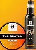 (2 artículos) Byrokko Shine Brown Premium Bronceador Acelerador Crema 190 ml & Shine Brown Acelerador de bronceado rápido Boosting Oil XXL 150 ml Sunbed & Outdoor Sun Tan Up! 100% ingredientes