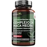 Maca Negra Andina de Alta Resistencia 5000mg - 180 Cápsulas Veganas- con L-arginina y Ginseng, Antioxidante para mejorar Espermatozoide, Memoria y Fatiga - Suministro de 6 Meses -Nutravita