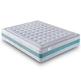 NATURELITS Colchon Muelles Ensacados Visco 140 x 190 Doble Cara. Firmeza Media Núcleo de Muelle Ensacado. Adaptable, Higiénico y Transpirable. Antiácaros. Serene Hybrid Altura 30 cm