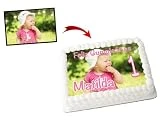 OBLEA o Papel de AZÚCAR, Foto de Tarta Personalizada con Nombre y Edad para Tartas, Cumpleaños y Ocasiones Especiales, Varios Medidas de Fotos Comestibles para Pastel Rectangulares