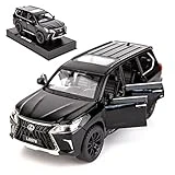 TGRCM-CZ 1/32 Lexus LX570 Off-Road en coche de lujo modelo SUV, aleación de zinc, con sonido y luz, regalo para niños y niñas (negro)