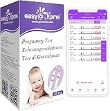 25 Easy@Home Test de Embarazo Ultrasensible: Prueba de Embarazo Test Rápido de hCG de Orina丨Tira Reactiva de Embarazo con App Inteligente Premom