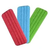 URAQT Microfibra Mopa Repuesto Mopa, 3 PCS Mopa de Microfibra Cabecera de Repuesto, Escoba de Microfibra, Apto para Todos los Trapeadores en Aerosol, Trapeadores Lavables y Trapeadores de Revelación
