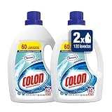 Colon Detergente para Ropa Líquido Fragancia Nenuco Hipoalergénico - Pack de 2 botellas de 60 lavados (120 lavados)