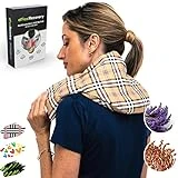Saco Térmico Semillas Cervical - Almohada Cuello para Calentar en Microondas (60x22 cm) - Cojín de Semillas - Bolsa de Calor con Funda Lavable, Tela de Algodón 100% y Olor a Lavanda