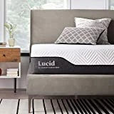 LUCID 25 cm Colchón Hibrido con Carbón de Bambú y Aloe Vera – Colchon Viscoelastico 90x190 cm con muelles ensacados – Firmeza Media – 90 x 190 cm