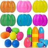 KEELYY 50 Huevos de Pascua de Plástico Coloridos, Huevos Sorpresa de Pascua para Rellenar, para Caza de Pascua, Huevos de Plástico para Regalos y Dulces para Niños