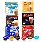 Marte Bebidas de Chocolate - Dolce Gusto Compatible - 48 Cápsulas - Cápsulas de chocolate caliente Marte - Marte, Twix, Milkyway, Snickers, Bounty & Malteser