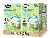 Hero Baby Papilla de Crema de Arroz - Para Bebés a Partir de los 4 Meses - Pack de 6 x 220 g