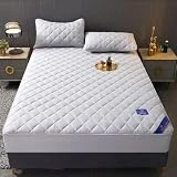 JIANINGHOME Cama ajustable suave y transpirable de 48 x 74 cm, suave debajo de la cama hecha de 100% algodón, protector de colchón transpirable, cubrecolchón, cubrecolchón
