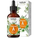 Vitamina A Gotas - 5000 UI por 3 gotas de alta dosificación - 50ml (1700 gotas) - Auténtico éster de vitamina A (palmitato de retinilo) en aceite MCT - Biodisponible, sin aditivos y 100% vegano