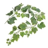 artplants.de Guirnalda de Hojas de Parra Artificial ATHINA, 62 Hojas, Verde, 180cm - Planta sintética - zarcillo
