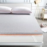 Maxzzz Topper Viscoelastico Carbón de Bambú 135x190x7.5cm sobre Colchon Topper con Funda Hipoalergénica Topper Colchón Antiácaros Diseño Ventilado Antiácaros y Transpirable