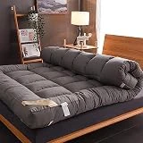 Dremdo Colchón De Suelo Japonés Colchón De Futun, Colchón Plegable De Colchón De Tatami Engrosado, Colchón De Suelo Plegable Transpirable Colchón De Campamento De Cama,Gris,150x200cm