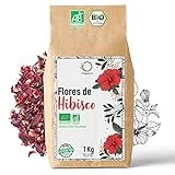 Flor de Jamaica BIO 1kg | Flor de Hibisco Ecológico por Te Frio, Agua de Jamaica, Infusion | Te de Hibisco organico por Dieta Detox Drenante