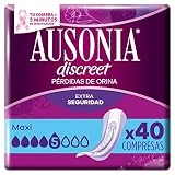 Ausonia Discreet Compresas Incontinencia Mujer, Maxi, 40 Unidades, Protección Completa que Apenas Notarás