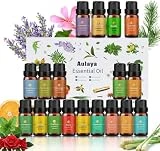 Set de Aceites Esenciales para Humidificador 18 x 10ml,óleo Essencial Lavanda Ylang-Ylang Árbol del Té Eucalipto Incienso Lemongrass Romero Naranja Menta Limón Bergamota Pomelo Manzanilla Rosa