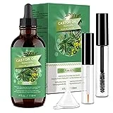 118 ML de Aceite de Ricino 100% Puro Prensado en Frío Estimula el Crecimiento del Cabello, las Pestañas y las Cejas, la Barba, las Uñas, el Cuerpo y el Rostro
